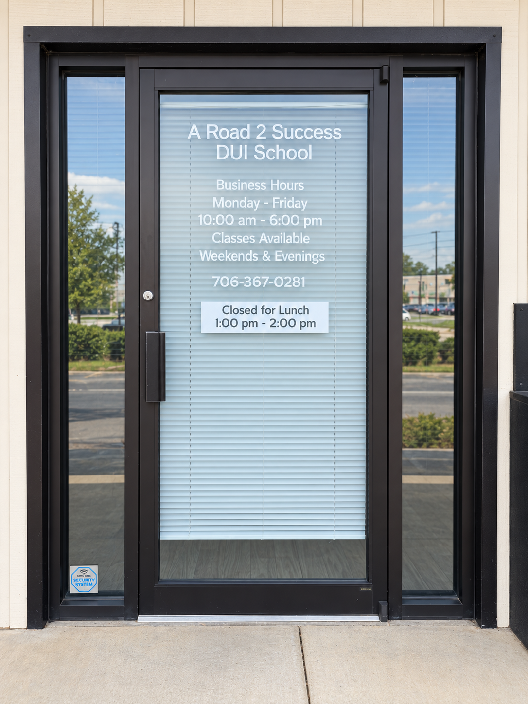 Front entrance door for A Road 2 Success DUI School